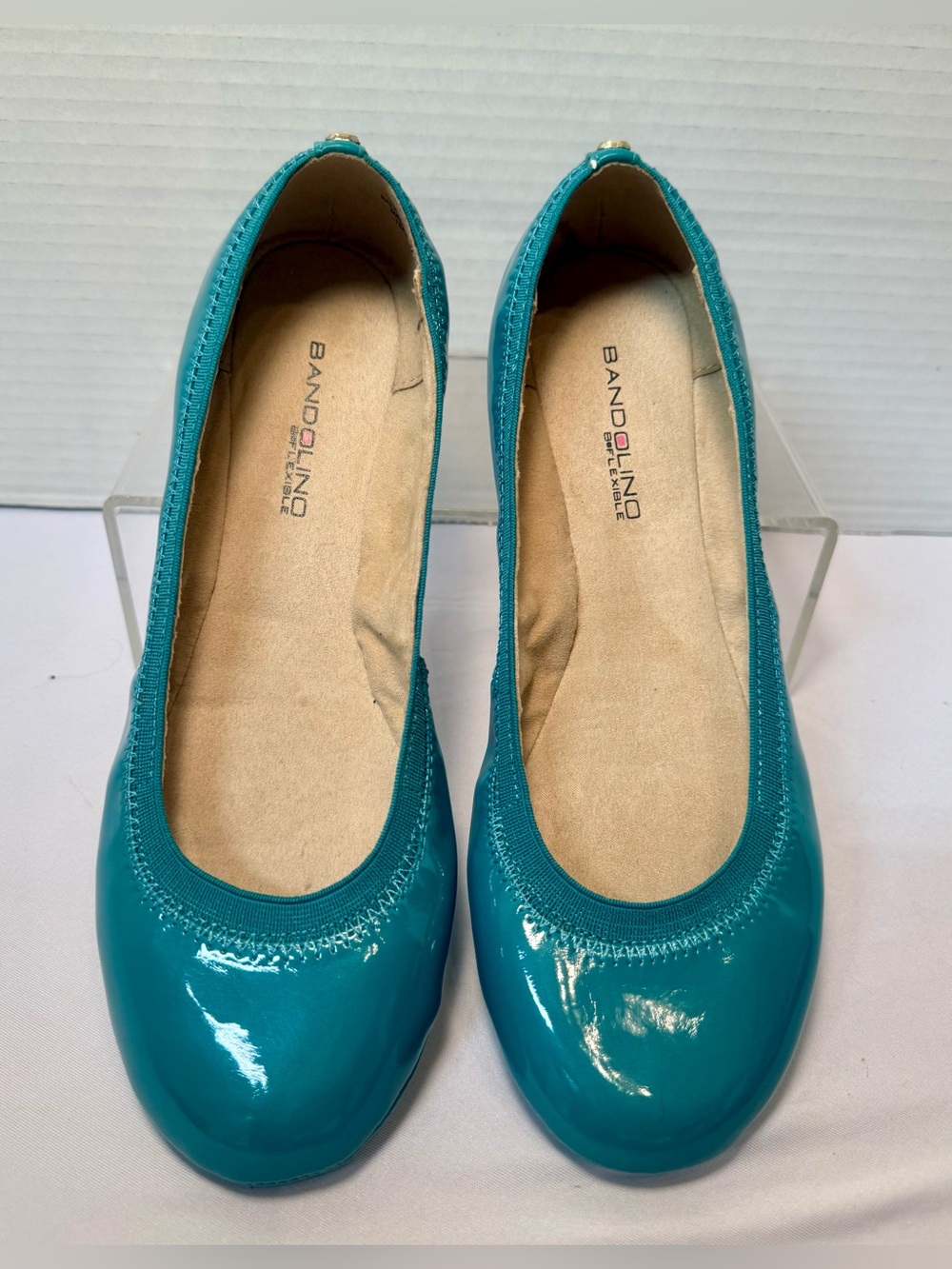 NEW Bandolino Women's Edition Teal Ballet Patent Leather Flats Size 7 M Shoes